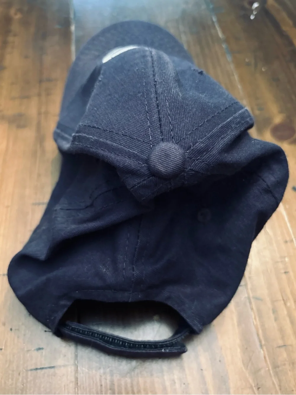 Youth Navy Distressed Adjustable Baseball Cap with White 'R' Embroidery-